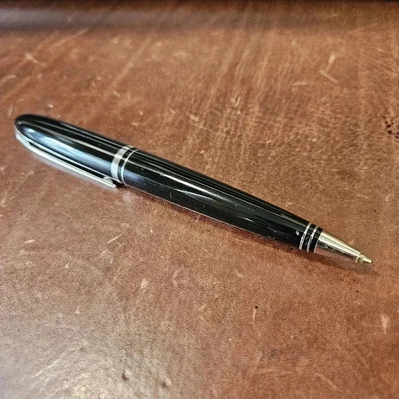 Louis Vuitton Black Lacquer Ballpoint Pen with Palladium Finish - Picture 1 of 5